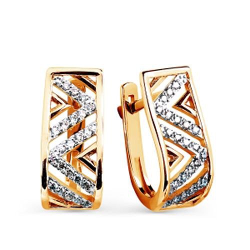 Ohrringe mit Zirkonia | 375 Rotgold