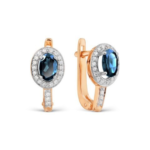 Ohrringe mit Topase und Zirkonia 585 Rotgold