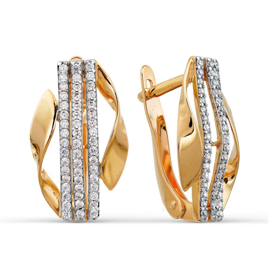 Damen Ohrringe mit Zirkonia | 585 Rotgold