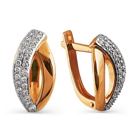 Damen Ohrringe mit Brillanten | 585 Rotgold