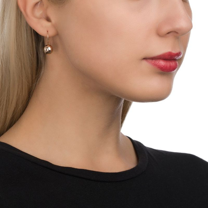 Damen Ohrringe "Kugeln" 585 Rotgold