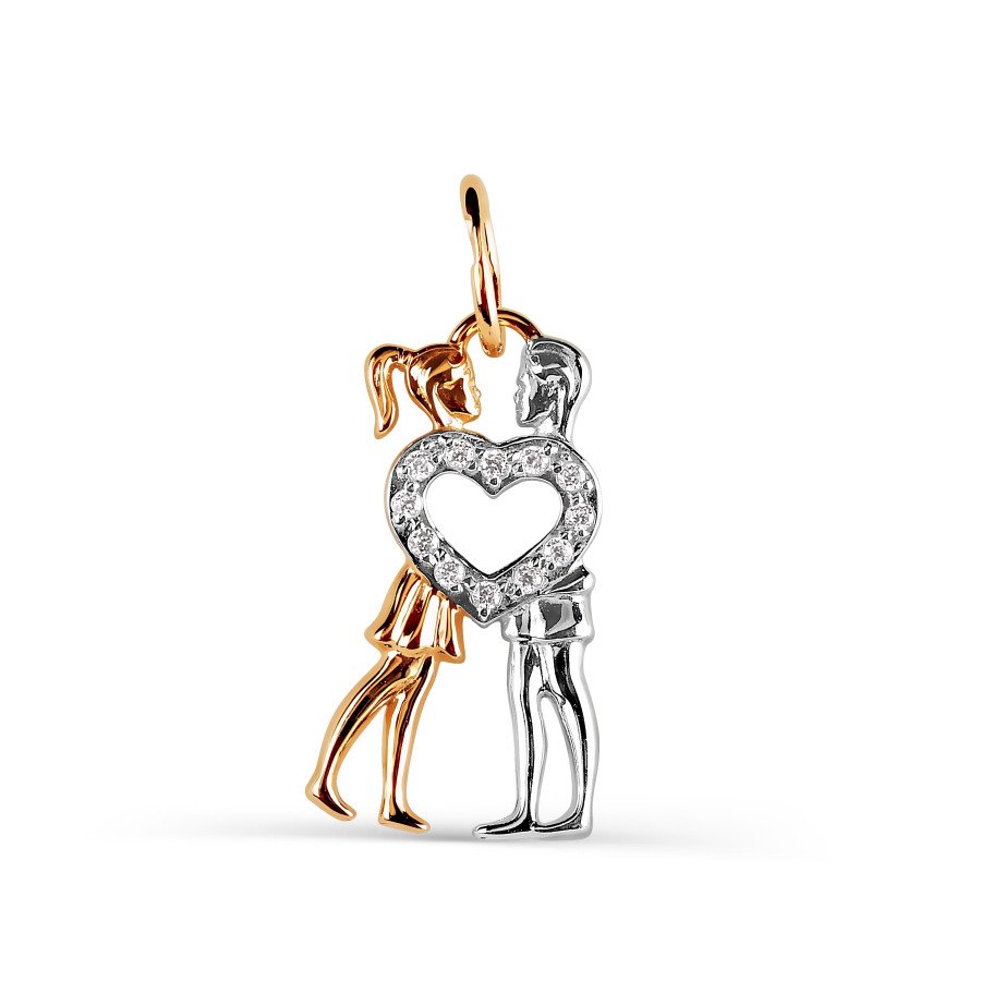 Anhänger "LOVE" mit Zirkonia 585 Rotgold