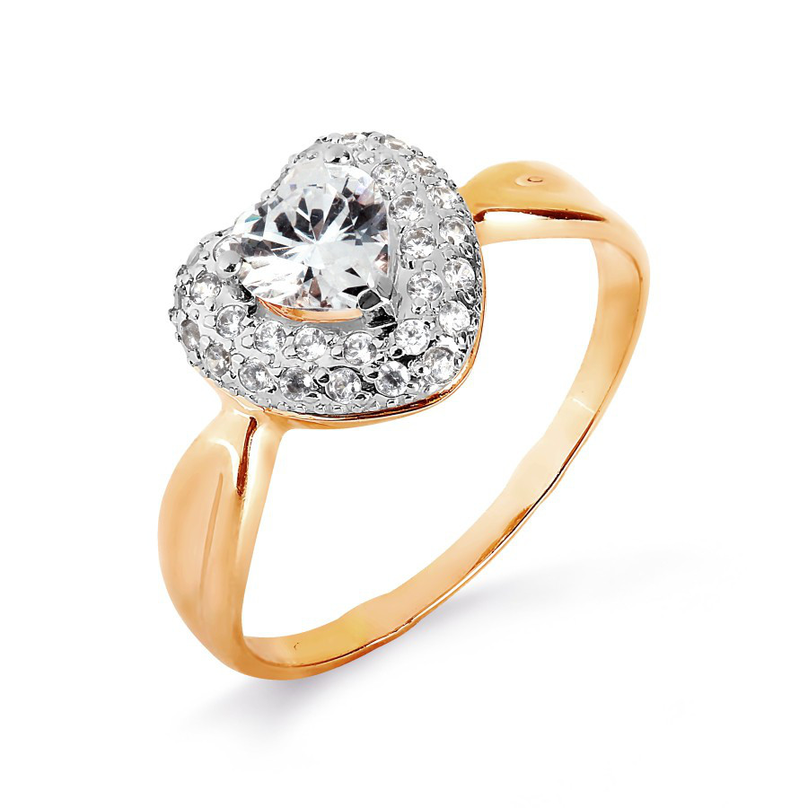 Damen Ring "HERZ" mit Zirkonia 585 Rotgold