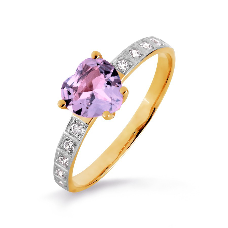 Damen Ring 585 Rotgold Amethyst und Zirkonia Damen Ring 585 Rotgold Amethyst und Zirkonia