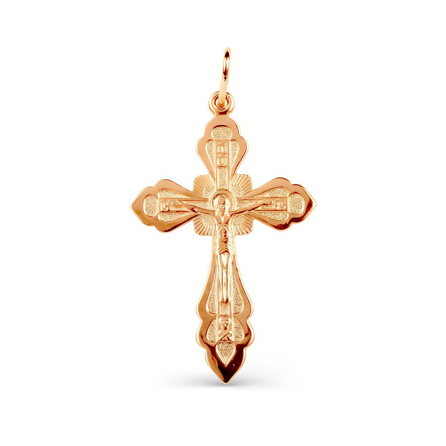 Kreuz Anhänger 375 Rotgold Taufkreuz