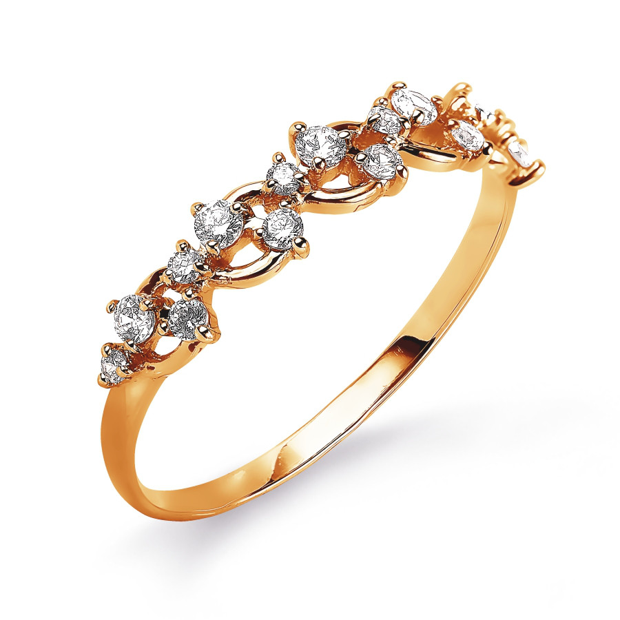Damen Ring mit Zirkonia | 585 Rotgold Damen Ring mit Zirkonia | 585 Rotgold
